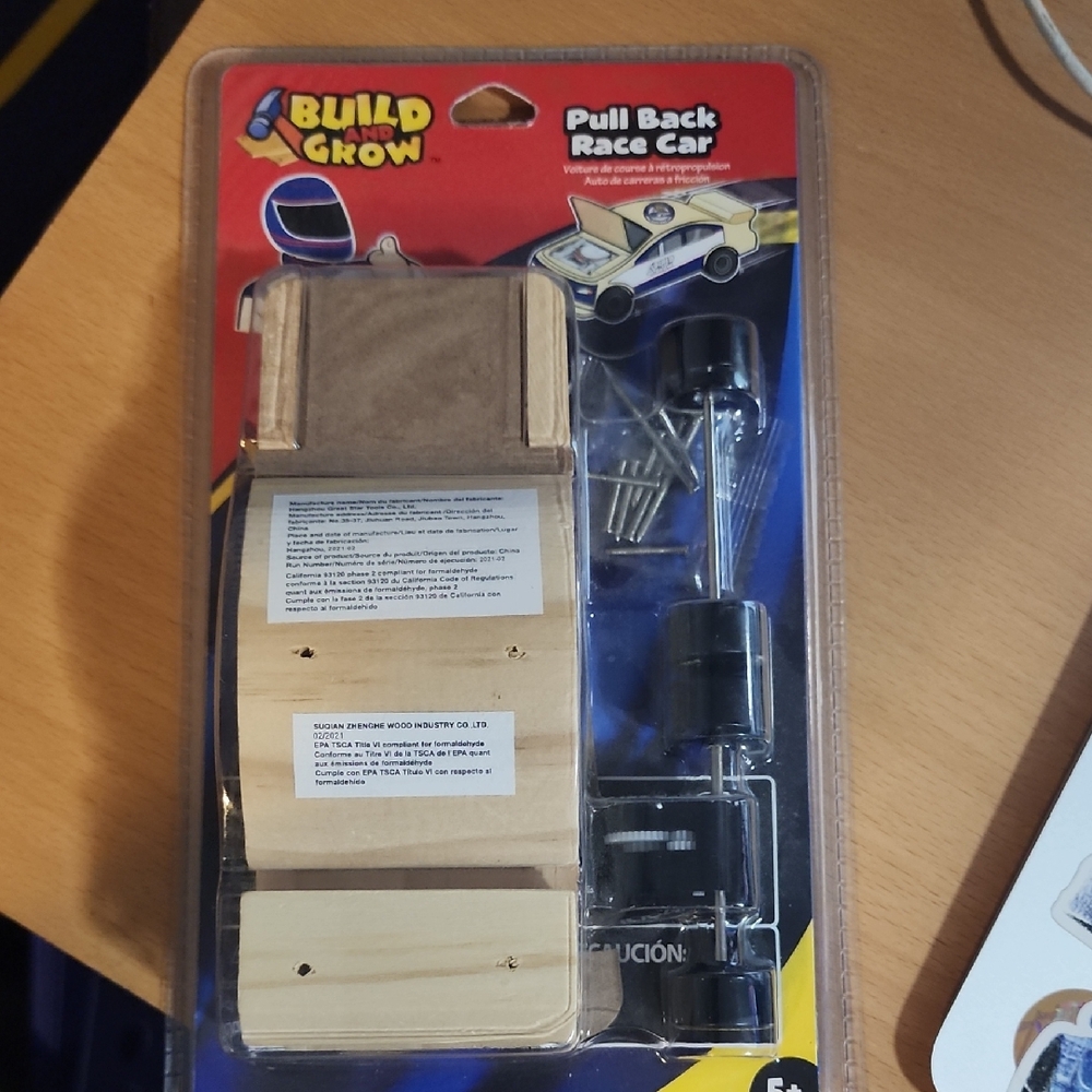 Pull Back Race Car - Natural Wood and Black